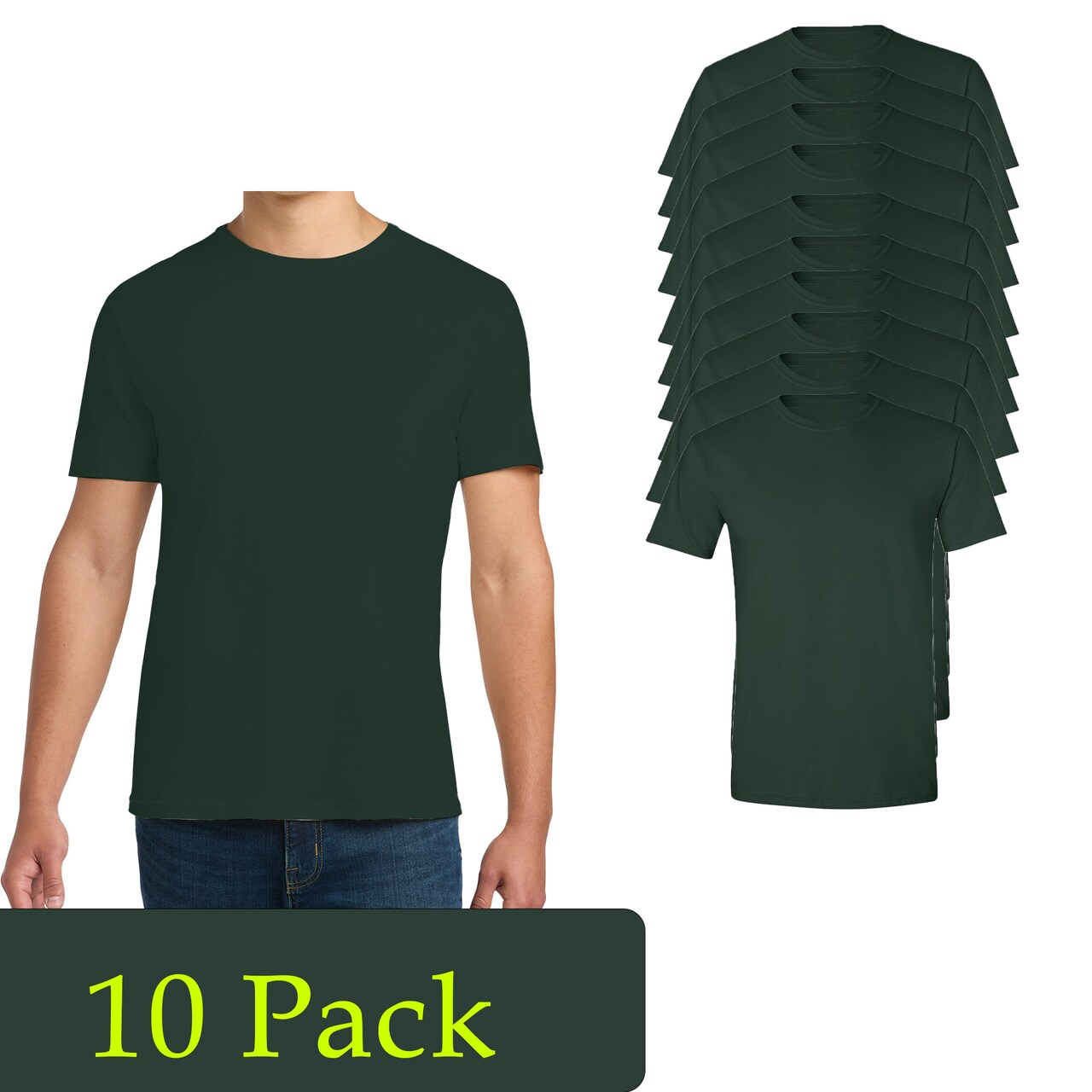 Gildan Men's Softstyle Short Sleeve T-Shirt, Craft Bundle Blank Tee for Custom Design, Forest, S-3XL